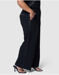 Pink Dusk by Curve Project - Fired Up Satin Trim Pant