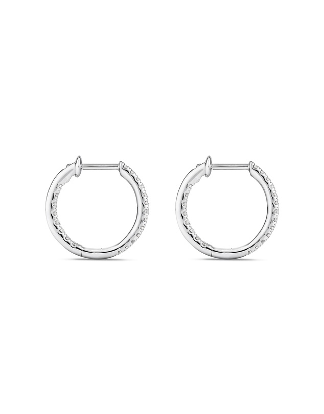 Michael Hill - Hoop Earrings With 0.25 Carat TW Of Diamonds in 10kt White Gold