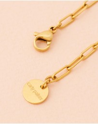 Carly Paiker - Amore Small Puffy Heart Paperclip Chain Pendant