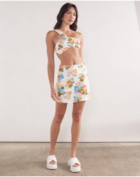 Dazie - Amalfi Amore Linen Blend Crop Top