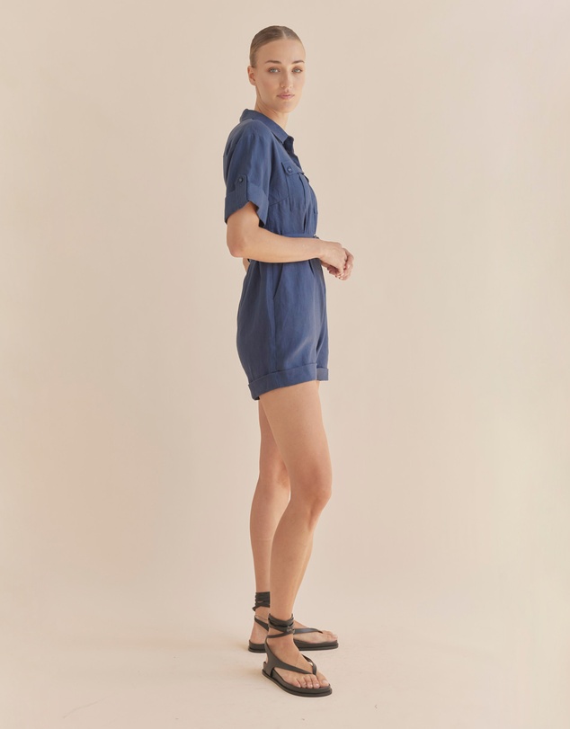 Amelius - Surreal Linen Playsuit