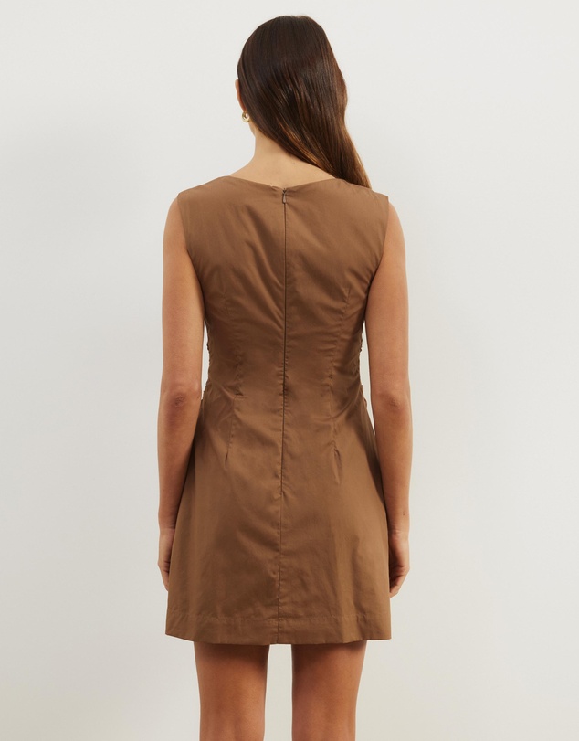 Atmos&Here - Gaia Cotton Gathered Waist Mini Dress