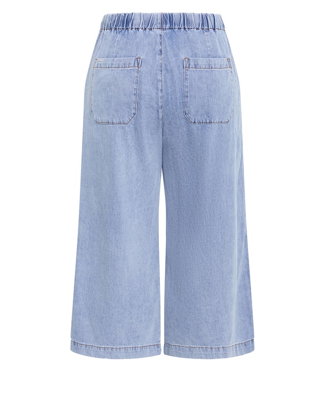 City Chic - Plus size Tiana Cotton Denim Crop Pant - ice wash