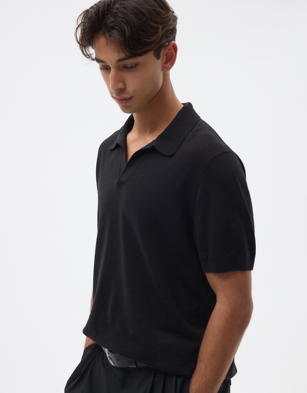 AERE - Linen Blend Knit Polo