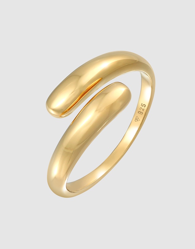 Elli Jewelry - Ring Everday 925 Sterling Silver Gold-Plated