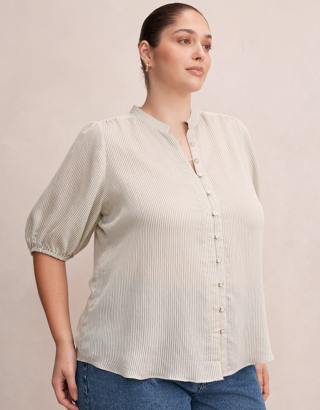 Forever New Curve - Lulie Curve Striped Shirt