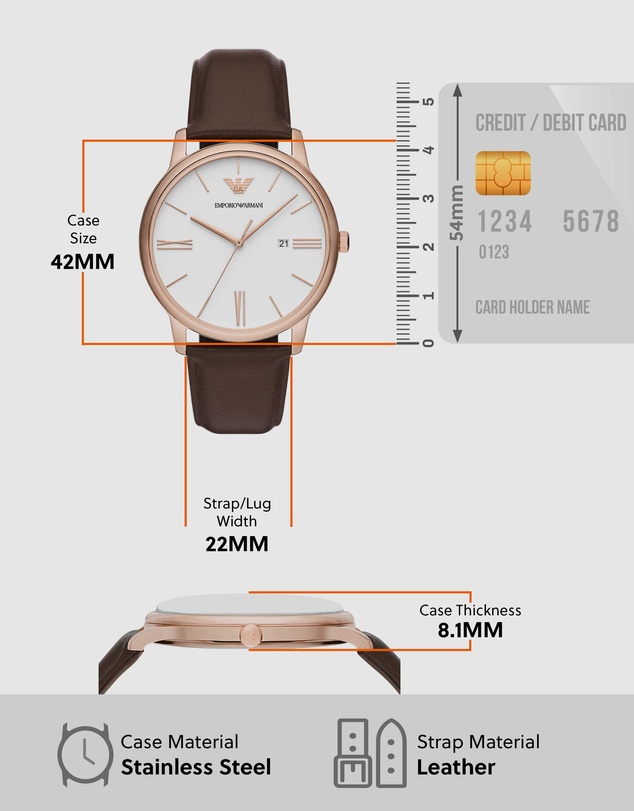 Emporio Armani - Brown Analogue Watch