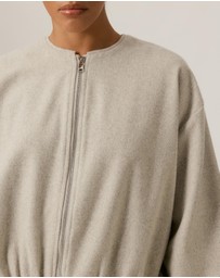 Tussah - Luna Wool Blend Cropped Bomber Jacket