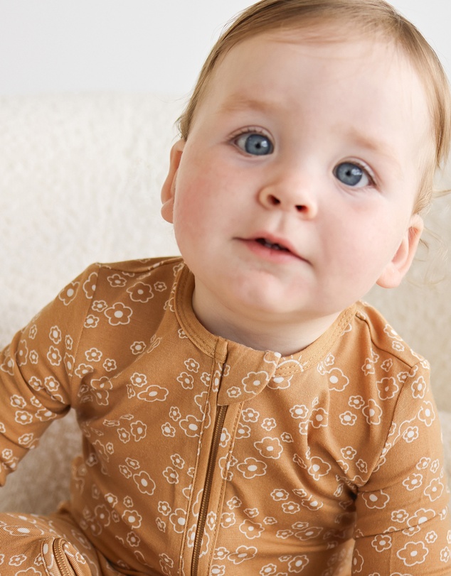 Kynd Baby - Day or Night Onesie in Golden Blooms