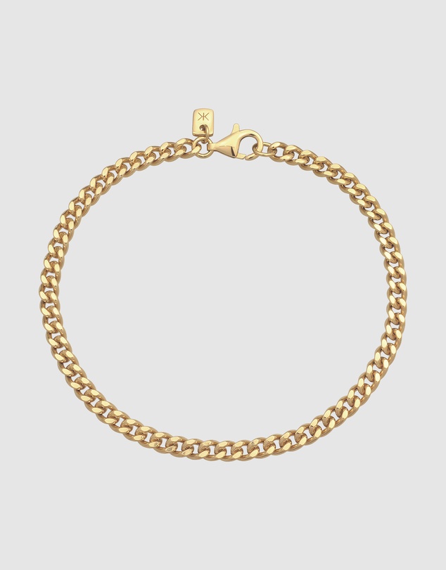 Kuzzoi - ICONIC EXCLUSIVE - Classic Curb Chain Bracelet in Gold-Plated 925 Sterling Silver