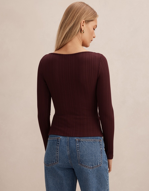 Forever New - Minka Ribbed Boat Neck Top