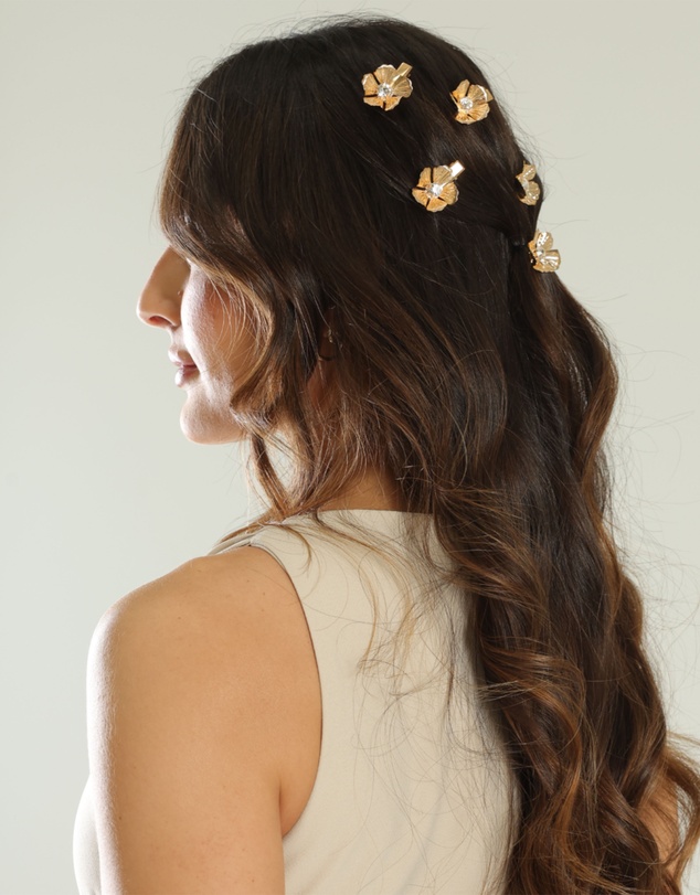Morgan & Taylor - Floret Hair Clip Set in Gold