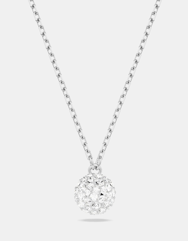 Swarovski - Dextera Pendant, Round Cut, Sphere, White, Rhodium-Plated