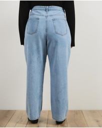 Atmos&Here Curvy - Nora Wide Barrel Leg Jeans