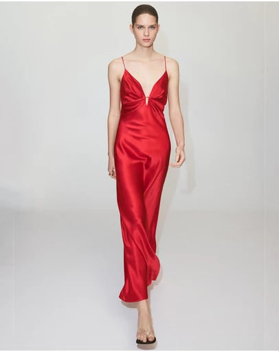 M.N.G - Silk V-Neck Dress