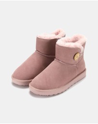 AusWooli Ugg Boots - Cabarita Sheepskin Chic Short Button Boots