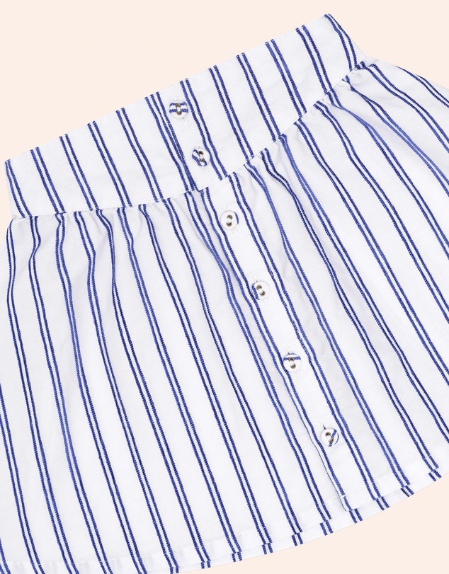 Huxbaby - Ocean Stripe Yoke Skirt - ICONIC EXCLUSIVE - Babies-Teens