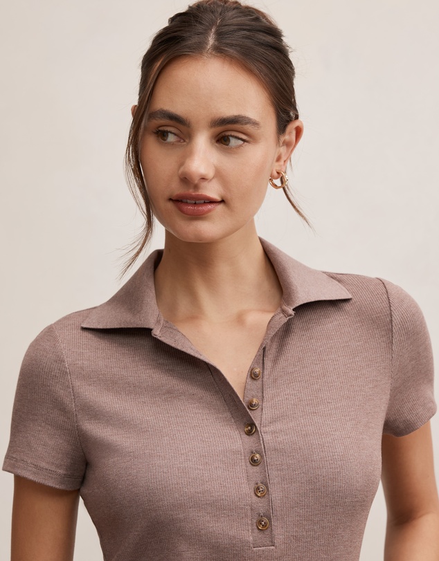 Forever New - Aaliyah Ribbed Polo Top