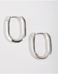 Lovisa - Sterling Silver Sleek Oval Huggie Earrings