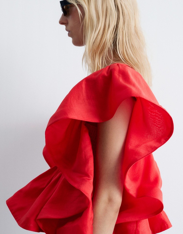 & Other Stories - Ruffle V-Neck Blouse