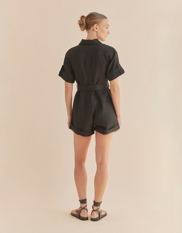 Amelius - Surreal Linen Playsuit