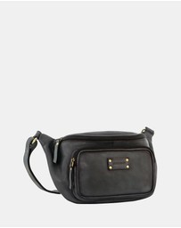 Pierre Cardin - Pierre Cardin Burnished Leather Sling Bag