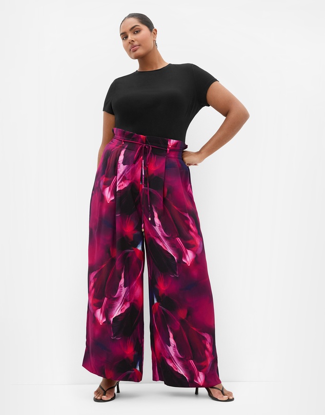 City Chic - Shania Vivid Print Wide Leg Pant