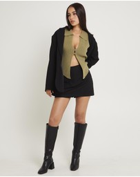 Subtitled - Meryl Ribbed Collar Knit Top