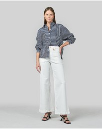 DRICOPER DENIM - Piper Ivory Wide Leg Trousers