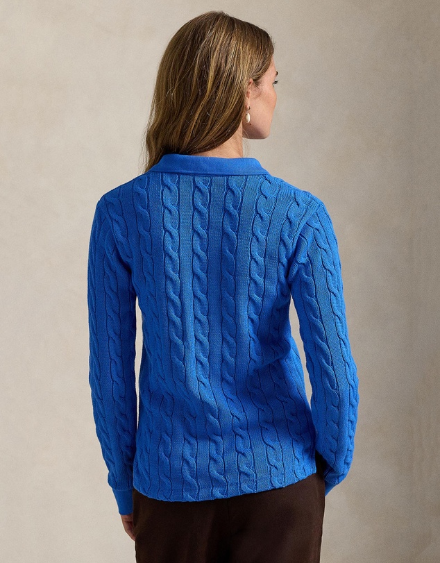 Polo Ralph Lauren - Cable-Knit Cotton Long-Sleeve Polo Shirt - The ICONIC Exclusive