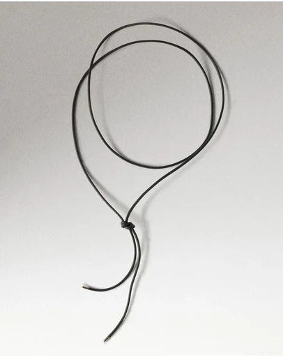 PDPAOLA - Dana Leather Bow Silver Necklace