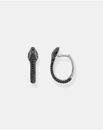 THOMAS SABO - Snake hoop earrings with black zirconia