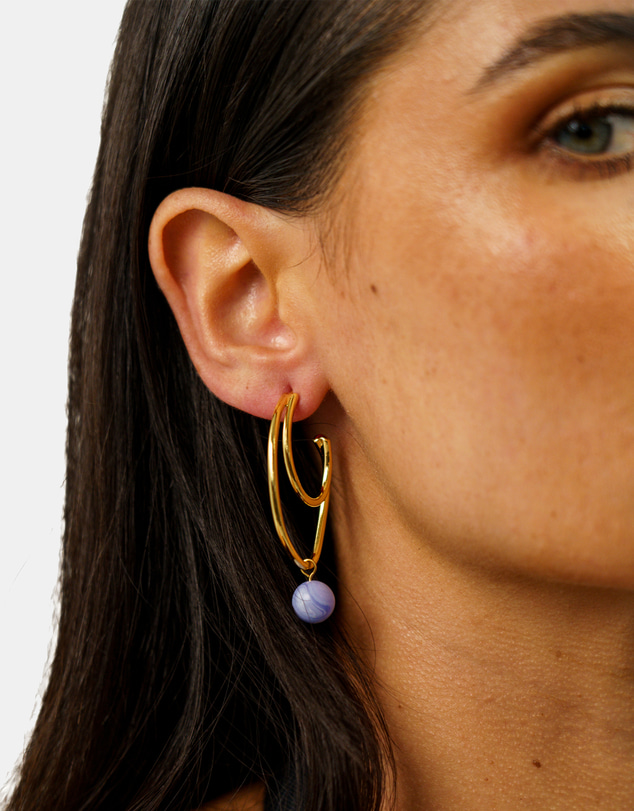 Sonne Jewellery - Bella Blue Lace Agate Earrings