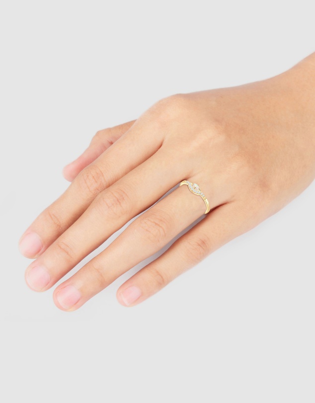 Elli Jewelry - Opal Engagement Ring in Gold-Plated 925 Silver