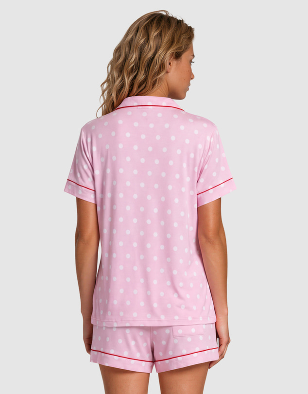 Sant And Abel - Women's Spotty Pink Bamboo Short PJ Set