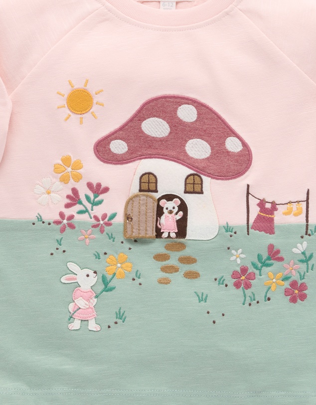 Purebaby - Toadstool House Long Sleeve Tee -Kids-Babies
