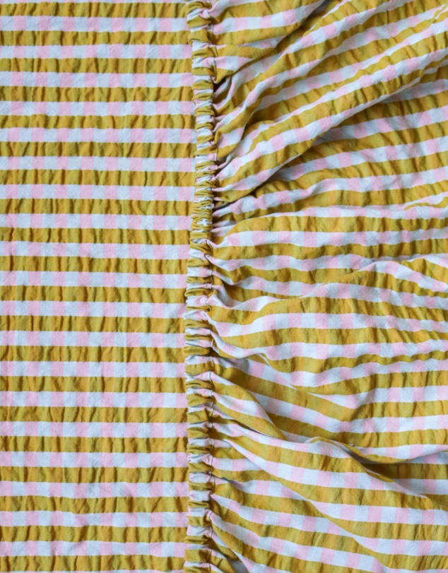 Mosey Me - Pink Quartz Seersucker Fitted Sheet