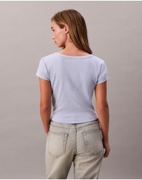 Calvin Klein Jeans - Woven Monogram Logo Slim T-Shirt