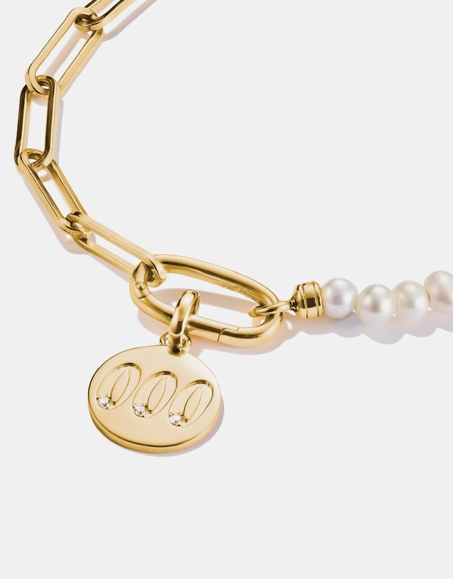 THOMAS SABO - THOMAS SABO Connect Charm angel number 000 with stones Gold