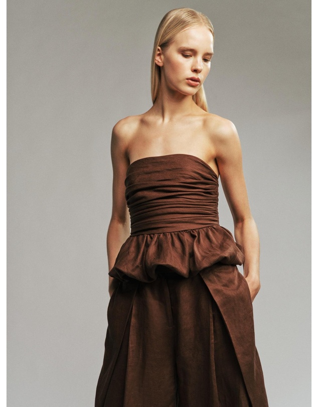 Bardot - Alessio Strapless Linen Top