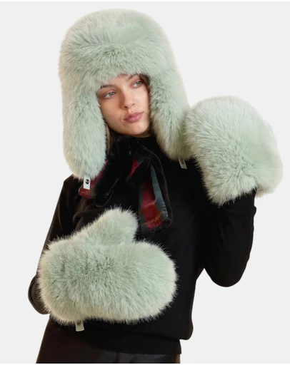Cynthia Rowley - Faux Fur Oversized Mittens