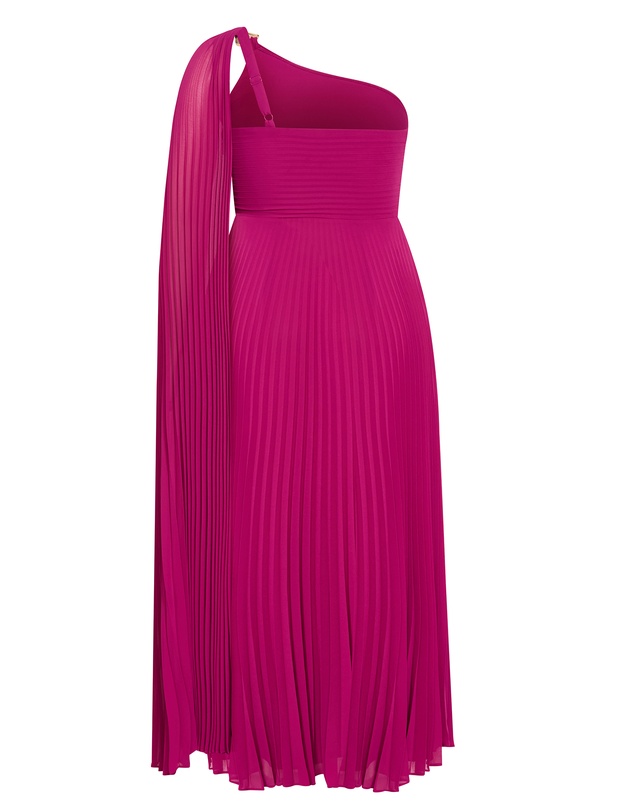 City Chic - Eloura One Shoulder Pleat Maxi Dress
