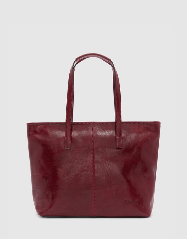 Florence - The Beatrice Red Leather Tote Laptop Bag