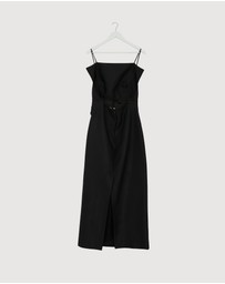 Revibe - Repaired Shona Joy Otis Draped High Neck Midi Dress - AU 12