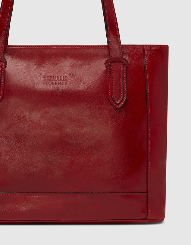 Florence - The Amelia Red Leather Tote Work Bag