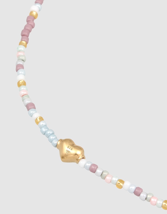 Elli Jewelry - Heart Charm Bracelet in Gold-Plated 925 Silver