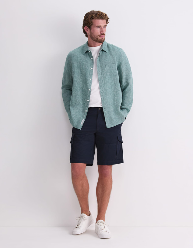 Sportscraft - Long Sleeve Linen Yarn Dyed Shirt