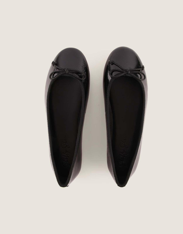Shelly Shen - Poet Ballet Flats Black Crinkle Patent
