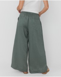 ALEXANDRA - Teri Pants Dusty Green