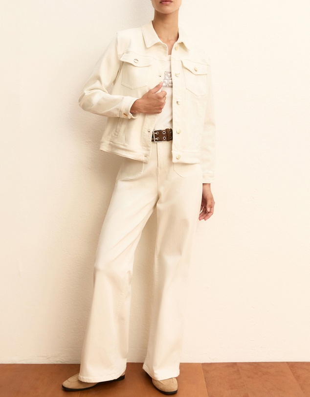Emme - Wool White Straight Trousers